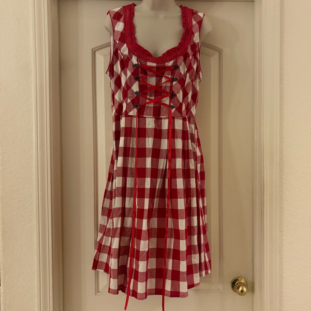 Scarlet‎ Darkness Gingham Checkered Dress